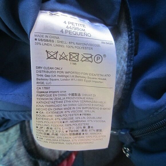 Banana Republic Womens Size XS Strappy Blue Nylon Linen Floral Dress Rear Zipper - Picture 11 of 12